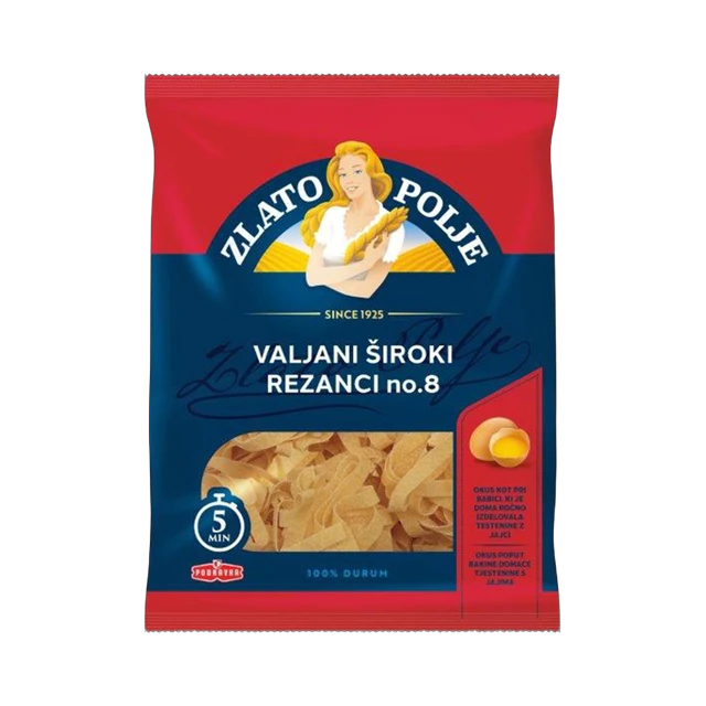 ZLATNO POLJE VALJANI SIROKI REZANCI NO.8 400G
