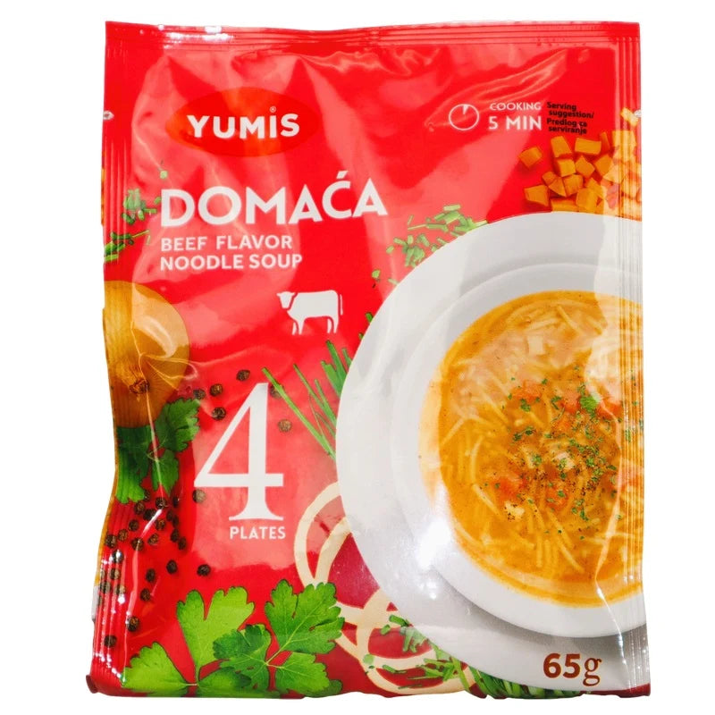 YUMIS DOMACA BEEF FLAVOR NOODLE SOUP 65G