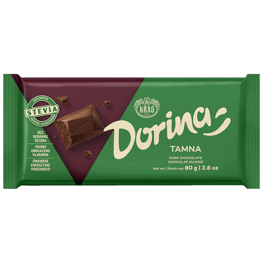 KRAS CHOKOLATE DORINA SUGAR FREE DARK 80G