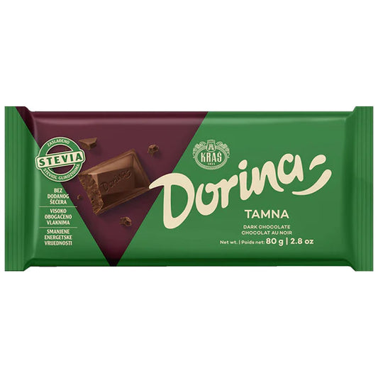 KRAS CHOKOLATE DORINA SUGAR FREE DARK 80G