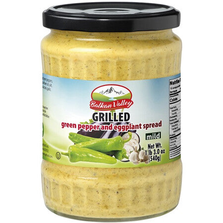 BALKAN VALLEY GRILLED GREEN PEPPERS & EGGPLANT SPREAD 540 G