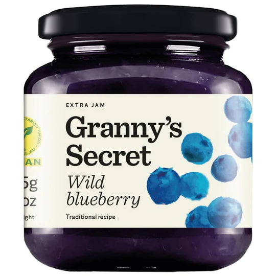 GRANNYS SECRET WILD BLUEBERRY JAM 375G