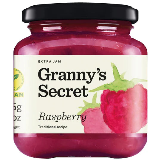 GRANNYS SECRET RASPBERRY EXTRA JAM 375G