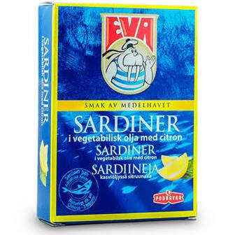 PODRAVKA EVA SARDINES IN VEG/.OIL W/LEMON 115 G